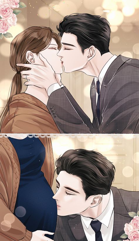 Blushing Male Lead Manhwa, Pregnant Couple Illustration, Mom Day Drawing, Anime Pregnant Couple, Pregnant Manhwa, Manga Pregnant, Manhwa Wallpaper Laptop, Manhwa Pregnant, Pregnant Couple Aesthetic