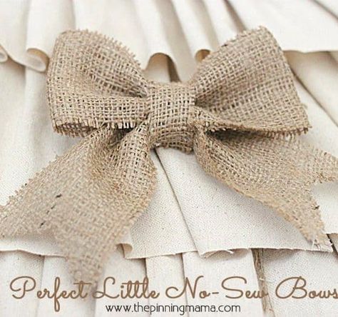 Burlap Bow Tutorial, The Pinning Mama, Burlap Ribbon Bow, Burlap Canvas, Burlap Projects, Diy Burlap, Diy Bows, Burlap Bow, Burlap Crafts