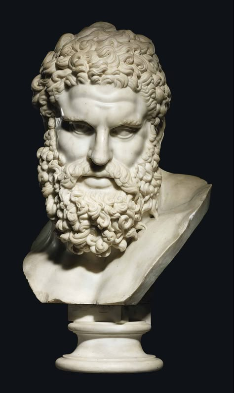 A CARVED MARBLE BUST OF THE FARNESE HERCULES | ATTRIBUTED TO CARLO ALBACINI (1734 - AFTER 1807), ROMAN, FOURTH QUARTER 18TH CENTURY | Sculptures, Statues & Figures, bust | Christie's