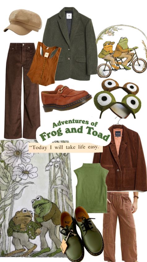 Frog And Toad Cosplay, Frog And Toad Halloween Costume, Frog Diy Costume, Frog And Toad Aesthetic Outfits, Frog And Toad Party, Frog And Toad Costume, Frog And Toad Aesthetic, Goblin Academia, Elf Culture