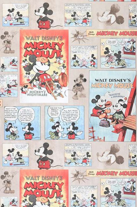 Vintage Wallpaper | Original 60s & 70s Style | Retro Design Wallpaper Mickey Mouse, Sf Wallpaper, Punk Disney, Walt Disney Mickey Mouse, Retro Disney, Mickey Mouse Art, Wallpaper Disney, Mickey Mouse Wallpaper, Disney Vintage