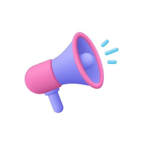 Vector megaphone speaker loudspeaker mar... | Premium Vector #Freepik #vector #speaker-3d #loudspeaker #announcement #megaphone-3d Marketing Notes, 3d Vector, Time Time, Ios App Icon, Minimal Style, Loudspeaker, Minimal Fashion, Time Management, App Icon