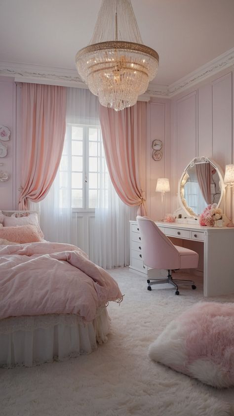 Transform your space with these girly room ideas suitable for teens women and cute small kids Embrace shades of pink teens pink kids pink and simple teens aesthetic in a dark purple blue ambiance Opt for a teens simple teens aesthetic bright pink and minimalistic design to uplift your room's vibe Cute Room Pink, Pink Teen Bedroom, Blue Ambiance, Pink And White Room, Pale Pink Room, Cute Pink Room, Girly Room Ideas, Beautiful Places In Canada, Pink Room Design