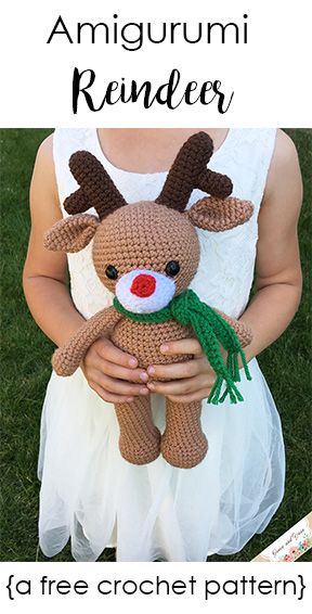 Easy to follow photo tutorial for an amigurumi reindeer! Perfect as a Christmas gift or stocking stuffer! Amigurumi Reindeer, Easy Crochet Animals, Animal Crochet, Pola Amigurumi, Crochet Christmas Decorations, Crochet Animal, Holiday Crochet, Animal Patterns, Christmas Crochet Patterns