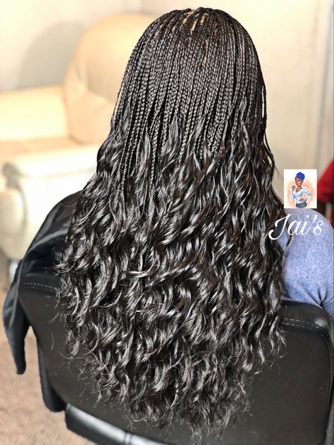 Micro Braids With Curls At The End, Curled Micro Braids, Pick And Drop Braids Hairstyles Curls, Micro Braids Curly Ends, Shoulder Length Micro Braids, Microbraid Hairstyles Micro Braids, Micro Braids Human Hair Body Wave, Micro Pick And Drop Braids, Micro Braids With Curls