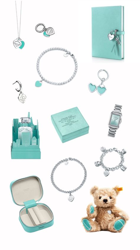 jewelry aqua Tiffany And Co Set Jewellery, Tiffany Blue Clothes, Tiffany & Co, Tiffany And Co Aesthetic, Jewelry Tiffany And Co, Hannah Dodd, Jewelry Collage, Pandora Bracelet Charms Ideas, Tiffany And Co Jewelry