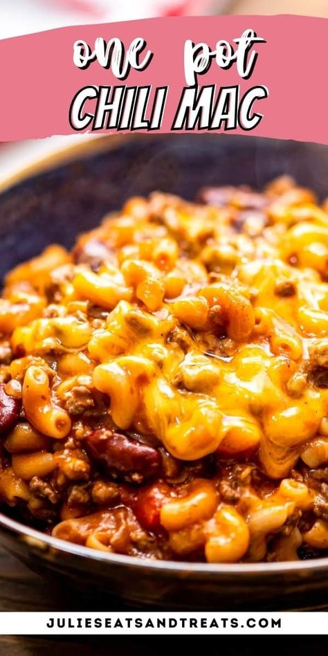 Mac And Cheese Chilli Recipe, Chili Mac And Cheese Soup, Cheddar Chilli Mac, Mac And Chili Recipe, Chili With Spaghetti Sauce, Ground Beef Chili Mac, Chili Skillet Recipe, Mac And Cheese Chili Recipe, Chili Cheese Spaghetti