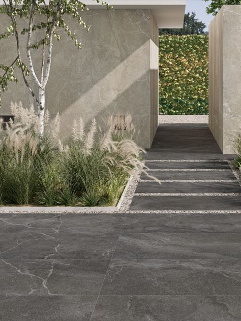 Outdoor floor tiles spanish'h brand @peronda_official ✔ The Lucca 4D collection is inspired by an elegant original-looking stone from the Lucca area of the Italian Tuscany region. At Peronda, we have taken advantage of the latest breakthrough in ceramic tile manufacturing to reproduce this stone to amazingly realist effect <3 Terrace Tiles Outdoor, Modern Tuscan, Terrace Tiles, Balcony Tiles, Outdoor Porcelain Tile, Deck Flooring, Exterior Tiles, Exterior Wall Tiles, Garden Tiles