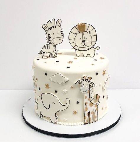 Cake With Animals Birthday, Kids Birthday Cake Design, Baby 1st Birthday Cake Boy, Animals Cakes Birthday, 1 Birthday Cake Boy, Baby First Birthday Cake Girl, Birthday Cake Boys 1st, First Bday Cake Boy, 1st Bday Cake For Boy