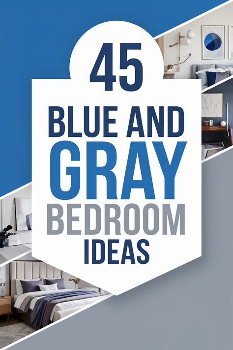 Looking for blue and gray bedroom ideas for women that feel both stylish and serene?  These colors work beautifully together to create a sophisticated and inviting space.  From elegant headboards to luxurious bedding, explore 45 inspiring ideas to create a bedroom that reflects your personal style. Grey And Royal Blue Bedroom, Gray Bedroom Ideas For Women, Blue Bedroom Color Palette, Blue Gray Bedroom Ideas, Blue Grey Bedroom Ideas, Grey And Navy Bedroom, Elegant Headboards, Bedroom Ideas Light Blue, Blue And Gray Bedroom Ideas