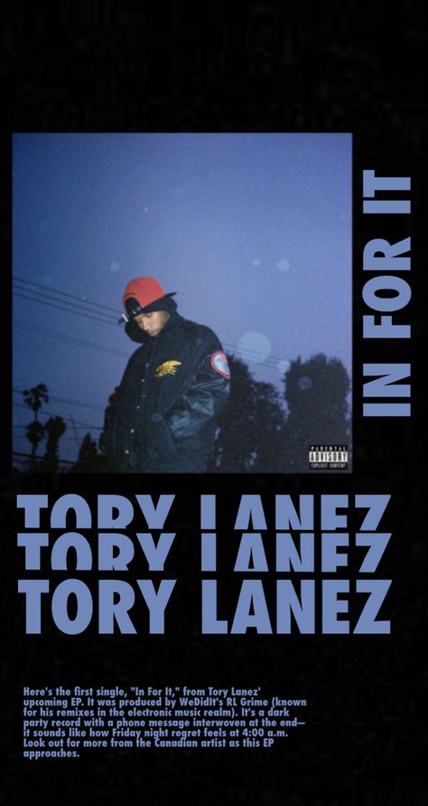 tory lanez, rnb, in for it, room decor R&b Poster, Tory Lanez Album, The Weeknd Poster, Cute Lockscreens, Vintage Music Posters, Photoshop Pics, Music Poster Design, Tshirt Printing Design, Blue Poster