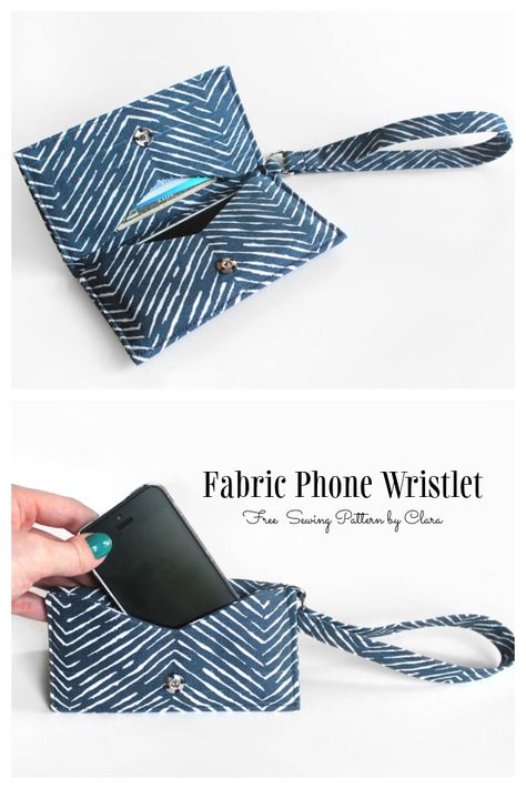 Diy Wallet Phone Case, Wallet Pattern Free, Fabric Art Diy, Wristlet Patterns, Sewing Tutorials Bags, Wallet Sewing Pattern, Sewing Case, Pouch Sewing, Fabric Sewing Patterns