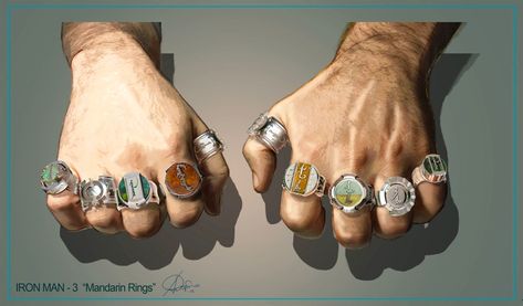 The Mandarin's ten rings (Iron Man Three); How would we go about making them? | RPF Costume and Prop Maker Community Mandarin Rings Marvel, Dc Fanart, Magic Things, Ten Rings, Rpg Ideas, Planetary Science, Mold Casting, Iron Man 3, Let Down