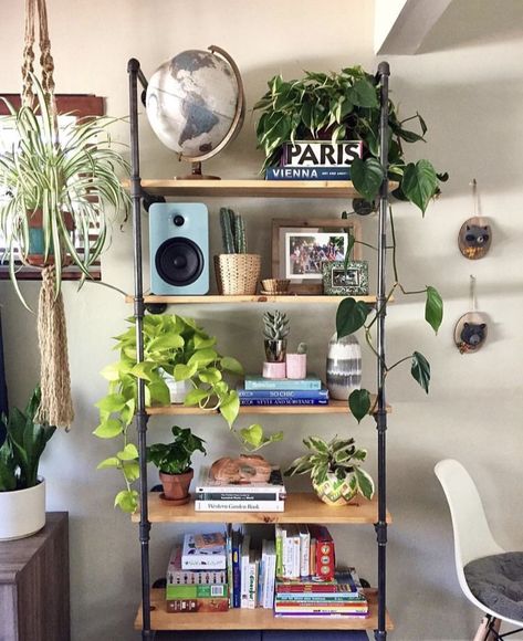 Interior Boho, Decorating Bookshelves, Indoor Trees, House Plant Care, Decoration Inspiration, Home Trends, Ferm Living, Decorating Coffee Tables, A Shelf