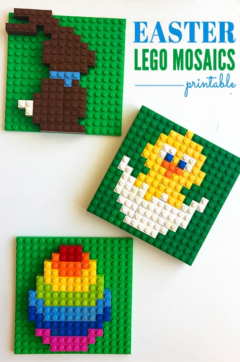 Lego Challenges For Kids, Lego Easter, Printable Lego, Challenges For Kids, Instructions Lego, Lego Mosaic, Building Challenge, Lego Challenge, Lego Club