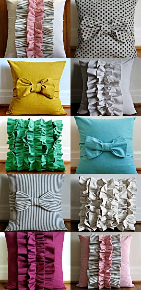 Ruffle Pillow, Bantal Sofa, Costura Diy, Creation Couture, Diy Pillows, Diy Couture, Crafty Craft, Crafty Diy, Craft Time