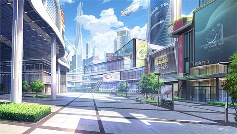 Backgrounds Outside, Gacha Backgrounds Outside, Street Background, Gacha Backgrounds, Episode Interactive Backgrounds, Anime Places, Episode Backgrounds, Anime City, Scenery Background