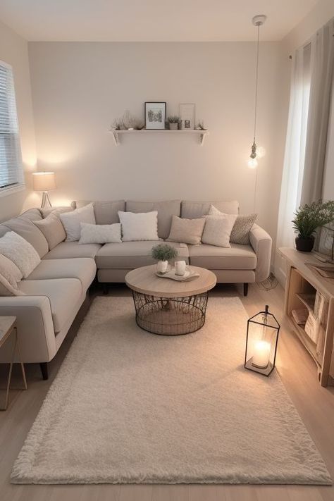 #HomeDecor Beige And Grey Living Room, Practical Home Decor, Open Plan Living And Dining, Home Music Rooms, Bedroom Built In Wardrobe, Bedroom Seating Area, Small Living Room Layout, Luxury Living Room Decor, Beige Living Rooms