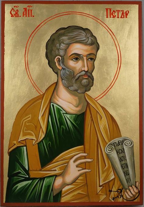 St Peter the Apostle Modern Iconography, St Peter The Apostle, Catholic Iconography, Peter The Apostle, Catholic Traditions, St Maria, Christian Icons, Paint Icon, 19th Century Paintings