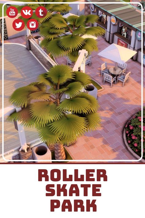 Sims 4 Roller Skates, Ts4 Lots, The Sims 4 Lots, Sims 4 Gallery, Sims Inspiration, Die Sims 4, Sims Houses, Sims Builds, Skating Aesthetic