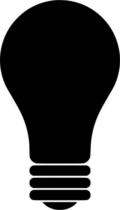 Lightbulb - Free vector clip art image. #BlackAndWhite, #ClipArt, #Free, #Light, #Objects, #PublicDomain, #SVG, #VectorImage Light Bulb Vector, Light Bulb Icon, Light Icon, Bulb Light, Image Icon, Light Energy, Metal Engraving, Clipart Images, Drawing For Kids