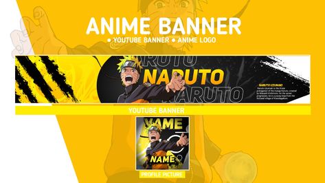 Anime Logo For Youtube, Naruto Youtube Banner, Anime Banner For Youtube, Anime Youtube Banner, Naruto Banner, Youtube Banner Anime, Anime Banners, Youtube Channel Name Ideas, Anime Banner