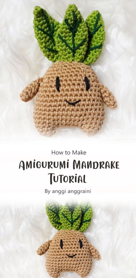 Mandrake Root Crochet Pattern Free, Crochet Mandrake Pattern, Mandrake Crochet Pattern Free, Crochet Mandrake Pattern Free, Mandrake Amigurumi, Crochet Mandrake, Spring Crochet, Crochet 101, Harry Potter Theme Party