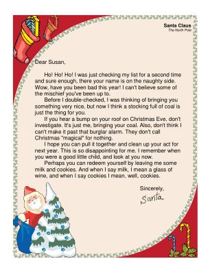 Just in time!  This printable letter from Santa is for adults only! It jokes about the recipient being on the Naughty List and deserving of coal in the stocking. Free to download and print Secret Santa Letter, Secret Santa Note, Printable Letter From Santa, Free Christmas Games, Santa Notes, Christmas Letter From Santa, Message From Santa, Santa Claus Letter, Santa Letters