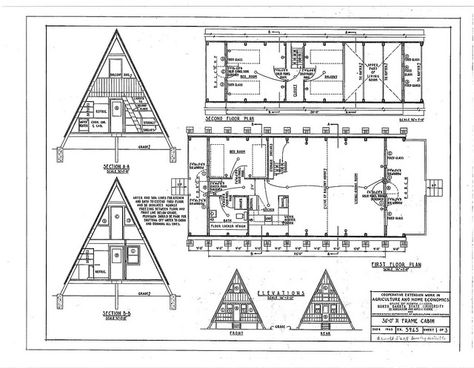 a frame house plans free | The Best a frame house plans free… | Flickr Small A Frame Cabin, A Frame Floor Plans, A Frame House Kits, Tiny House Plans Free, Frame House Plans, A Frame Cabin Plans, Log Cabin Plans, Small Cabin Plans, Triangle House