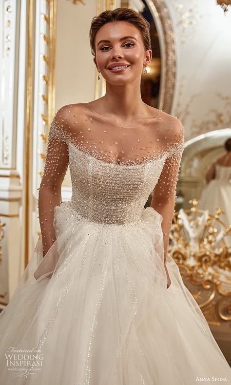 Dresses For Big Bust, Illusion Wedding Dress, Elegant Bridal Gown, Buy Wedding Dress, Stylish Wedding Dresses, Pretty Wedding Dresses, Fancy Wedding Dresses, White Wedding Dress, Dream Wedding Ideas Dresses