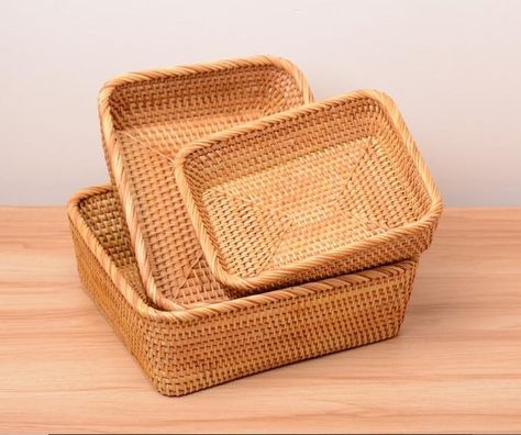 Rattan basket decor