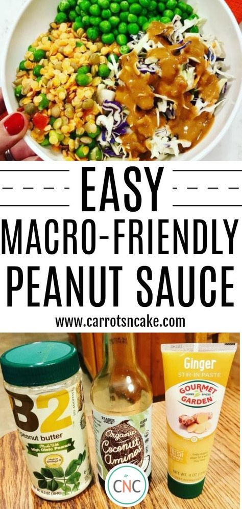 Easy Macro-Friendly Peanut Sauce https://carrotsncake.com/easy-macro-friendly-peanut-sauce/ Homemade Peanut Sauce, Macro Nutrition, Macros Diet, Macro Friendly Recipes, Macro Meals, Peanut Sauce, Healthy Meal Prep, Clean Eating Snacks, Healthy Drinks