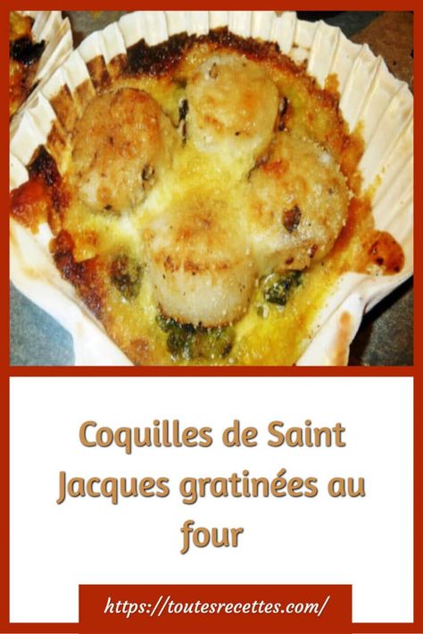 Comment préparer des Coquilles de Saint Jacques gratinées au four Coquilles St Jacques, Coquille St Jacques, Recipe For 2, Coquille Saint Jacques, Wine Dinner, Scallop Recipes, Lobster Recipes, French Dishes, Dinner Party Recipes