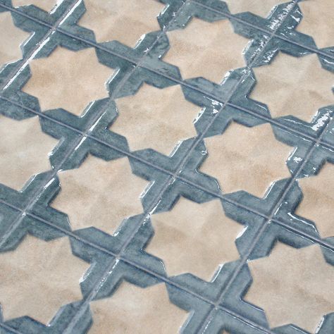 Sultana Celeste Blue Porcelain Tile 12x22 | Tile Club Hotel Ensuite, Large Format Wall Tile, Porcelain Tile Floor Living Room, Blue Porcelain Tile, Porcelain Tile Floor Kitchen, Geometric Star Pattern, Moroccan Wall Decor, Porcelain Tile Bathroom, Moroccan Riad