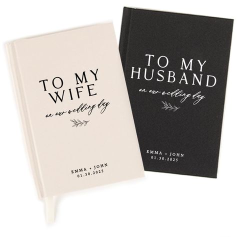 Stepson Wedding Gift From Bride, His And Hers Vow Books, Black And White Wedding Guest Book, Wedding Gifts For Groom From Bride, Dad Wedding Gift From Bride, Diy Vow Book, Bride Must Haves, Groom Gifts From Bride, His And Her Vows