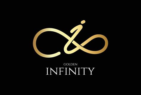 Golden Initial Letter I for Infinity Logo Design Infinity Logo Design, Infinity Logo, Logo Infinity, Infinity Sign, Hospital Interior, Infiniti Logo, Letter I, Initial Letters, Creative Logo