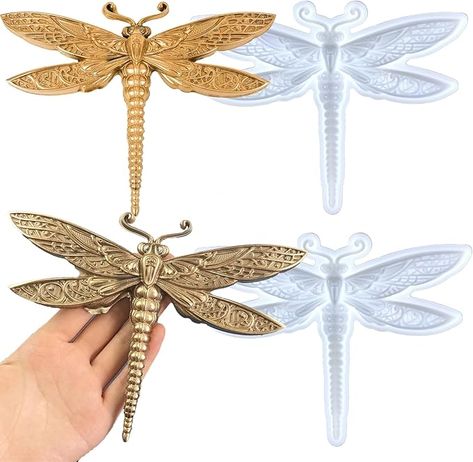 Amazon.com: 2PCS Dragonfly Silicone Mold Large Epoxy Resin Dragonfly Shape Molds 3D Unique Animal Pendant Wall Hanging Mould Resin Accessories Insect Series Chocolate Cake Fondant Decorating Silicone Mold : Arts, Crafts & Sewing Dragonfly Home Decor, Cake Fondant Decorating, Resin Works, Large Silicone Molds, Dragonfly Ornament, Door Table, Liquid Resin, Resin Accessories, Hanging Door