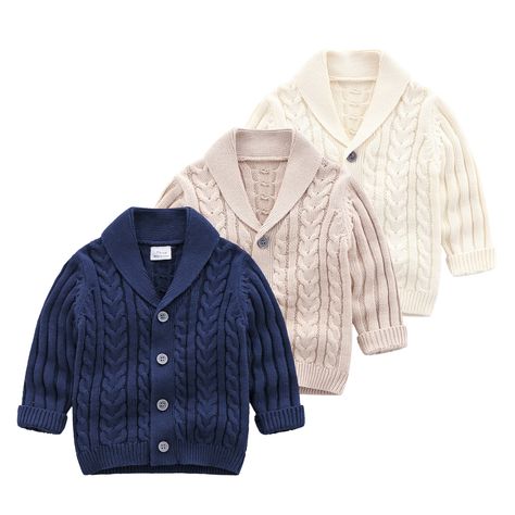 https://www.aliexpress.com/item/33059769623.html?spm=a2g0s.8937460.0.0.1eeb2e0eeOgEY9 Baby Boy Cardigan, Boys Cardigans, Pull Bebe, Baby Boy Knitting, Knit Baby Sweaters, Simple Sweaters, Cable Knit Sweater Cardigan, Cardigan Beige, Long Sleeve Knitted Cardigan