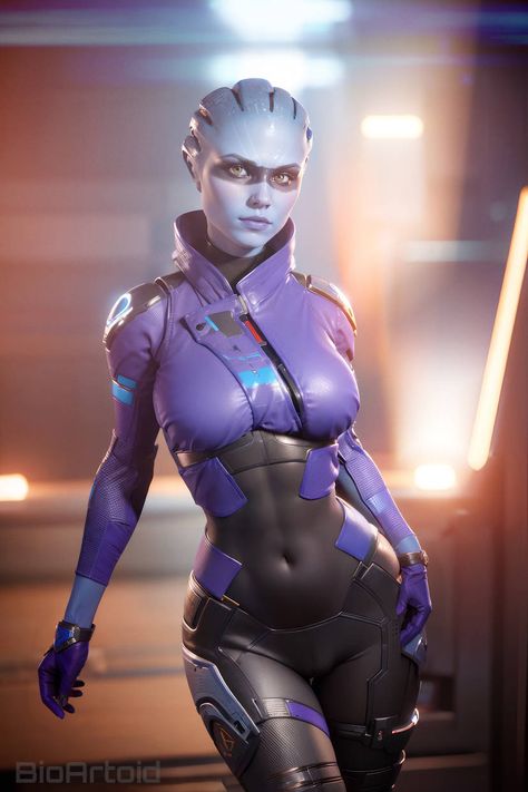 mass effect Scifi Woman Character Design, Mass Effect Biotics, Mass Effect Tattoo, Mass Effect Comic, Mass Effect Tali, Female Alien, Cortana Halo, Mass Effect Characters, Sci Fi Clothing