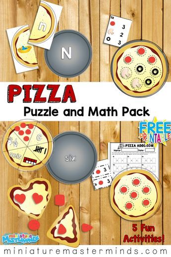 Pizza Puzzles and Math Pack Alphabet, Counting, Addition, Shapes Free printables For Math and Literacy Centers and file Folder activities Box Activities, Pizza Shapes, Bucket Ideas, Restaurant Themes, File Folder Activities, Ela Activities, Creative Curriculum, Counting Activities, Shape Puzzles