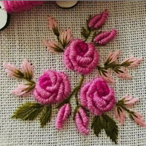 Bullion Rose, Bullion Knot, Embroidery Boutique, Hand Embroidery Patterns Flowers, Diy Embroidery Patterns, Hand Embroidery Tutorial, Handmade Embroidery Designs, Embroidery Tutorial, Pola Sulam