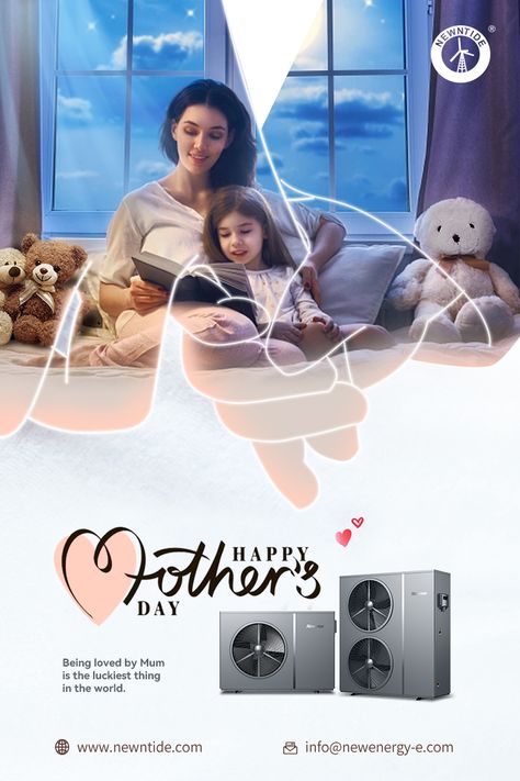 "A mother's love is forever strong, ​never changing for all time, ​and when her children need her most, ​a mother's love will shine." ​ ​A mother deserves the best in the world. ​Happy Mother's Day! 💕 newntide.com info@newenergy-e.com ​​#NEWNTIDE #NEWENERGY #HEATPUMP #MothersDay #MothersDay #HappyMothersDay Mother’s Day Creative Poster, Mother's Day Creative Graphic, Mother Creative Ads, Mother's Day Social Media Poster, May Day Creative Ads, Family Creative Ads, Happy Mothers Day Creative Ads, Mother Day Ads, Mothers Day Social Media Posts