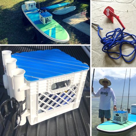 Beach Fishing Cart, Diy Fishing Gear, Paddle Board Fishing, Fishing Boat Accessories, Kayak Fishing Diy, Fishing Cart, Sup Fishing, Paddle Board Accessories, Canoe Fishing