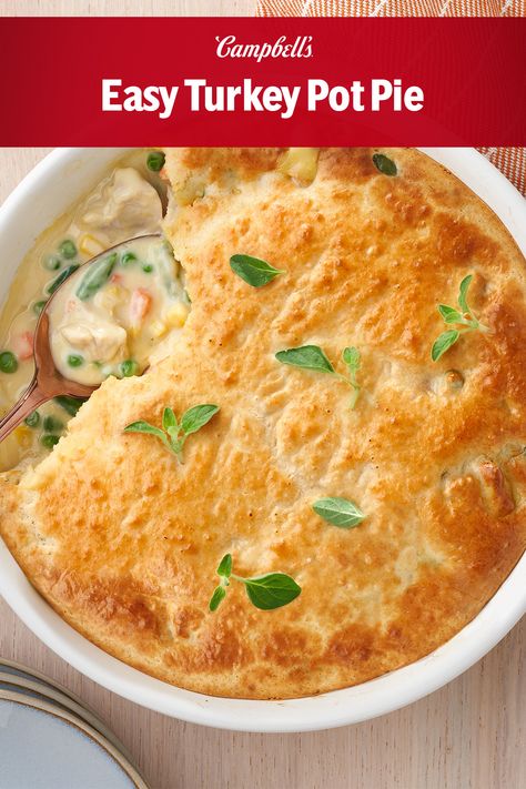 Turkey Pot Pie Easy, Pot Pie Recipe Easy, Best Turkey Recipe, Turkey Pot Pie Recipe, Easy Chicken Pot Pie Recipe, Turkey Pie, Homemade Crust, Turkey Pot, Crockpot Turkey