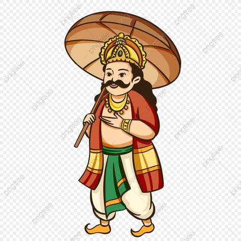 Onam Decor, King On Horse, Onam Images, Indian King, Onam Pookalam, King Cartoon, Onam Celebration, Onam Festival, King Painting