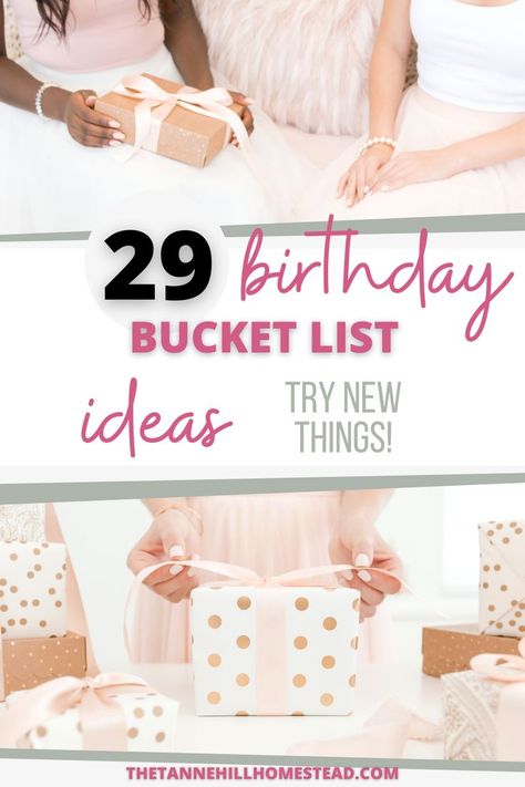 You NEED to try a birthday bucket list! Birthday bucket lists help you grow and accomplish more! Check out this 29th Birthday Bucket List Ideas - Try New Things! 29th Birthday Ideas For Women, Birthday Bucket List Ideas, 29th Birthday Ideas For Her Theme, 29 Birthday Ideas For Women, 29th Birthday Ideas, 29th Birthday Ideas For Her, 29 Birthday Ideas For Her, Birthday Bucket List, 29th Birthday Gifts