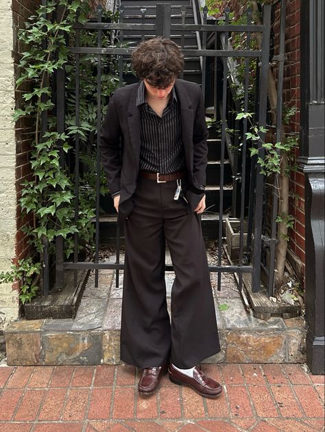 Skater Formal Men, Goth Formal Outfit Men, Mens Alt Fashion Formal, Dark Formal Outfit Men, Male Hoco Outfits, Mens Suit Aesthetic, Senior Picture Day Outfit, Formal Aesthetic Outfit Men, Whimsigoth Mens Fashion