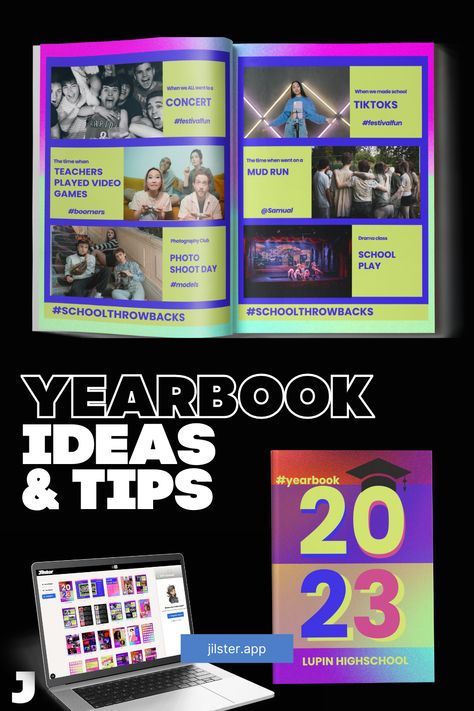 Eras Yearbook, Cool Yearbook Ideas, Digital Yearbook, Elementary Yearbook, Highschool Yearbook, Creative Yearbook Ideas, Yearbook Templates, Middle School Yearbook, Old Yearbooks