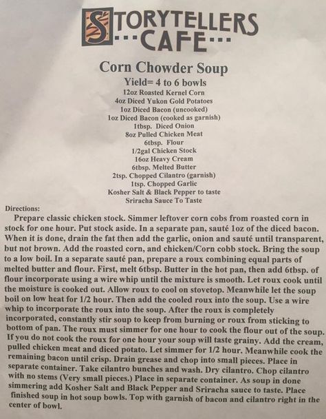 Disneyland Corn Chowder Recipe, Disneyland Copycat Recipes, Disneyland Food Recipes, Restaurant Soups, Disneyland Foods, Disneyland Hacks, Disneyland Recipes, Corn Chowder Soup, Disney Dishes