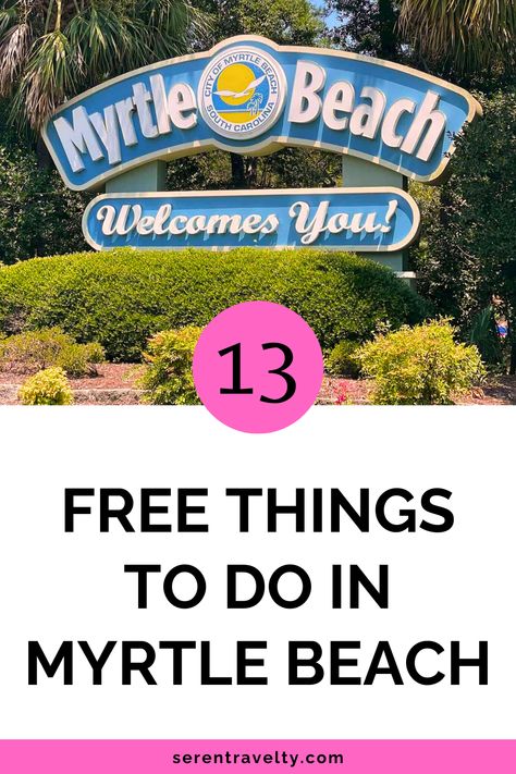 Planning your dream vacation to Myrtle Beach? Here’s the great news: there are so many free things to do in Myrtle Beach. 

You can have a blast at the beach without breaking the bank. From the captivating beaches that don’t cost a dime to gorgeous hiking trails, Myrtle Beach is an adventure waiting to unfold. 

Whether during the summer months or not, Myrtle Beach has plenty to offer. 

So pack your enthusiasm, leave your wallet at home, and let’s dive in. What To Do In Myrtle Beach Sc, Myrtle Beach Things To Do, Beach Vacation Tips, Indoor Things To Do, Myrtle Beach Boardwalk, Myrtle Beach Trip, Broadway At The Beach, Myrtle Beach Hotels, Beach Packing